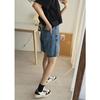 High-Waisted Korean-Style Women's Denim Shorts - Loose, Slimming, Mid-Length Wide-Leg Design for Summer