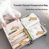 2Pcs Vacuum Storage Bags, Hand-Rolled Travel Vacuum Storage Bags For Towels, Socks, Clothes, More , No Pump Needed