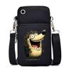 Funny Animals Personality Printing Black Oblique Span Small Bag Multifunctional Casual Portable Mobile Phone Bag