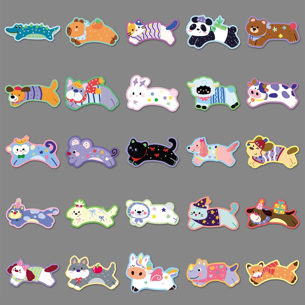 50 Original Running Animal Graffiti Personalized Hand-painted Decorative Skateboard Notebook Water Cup Stickers