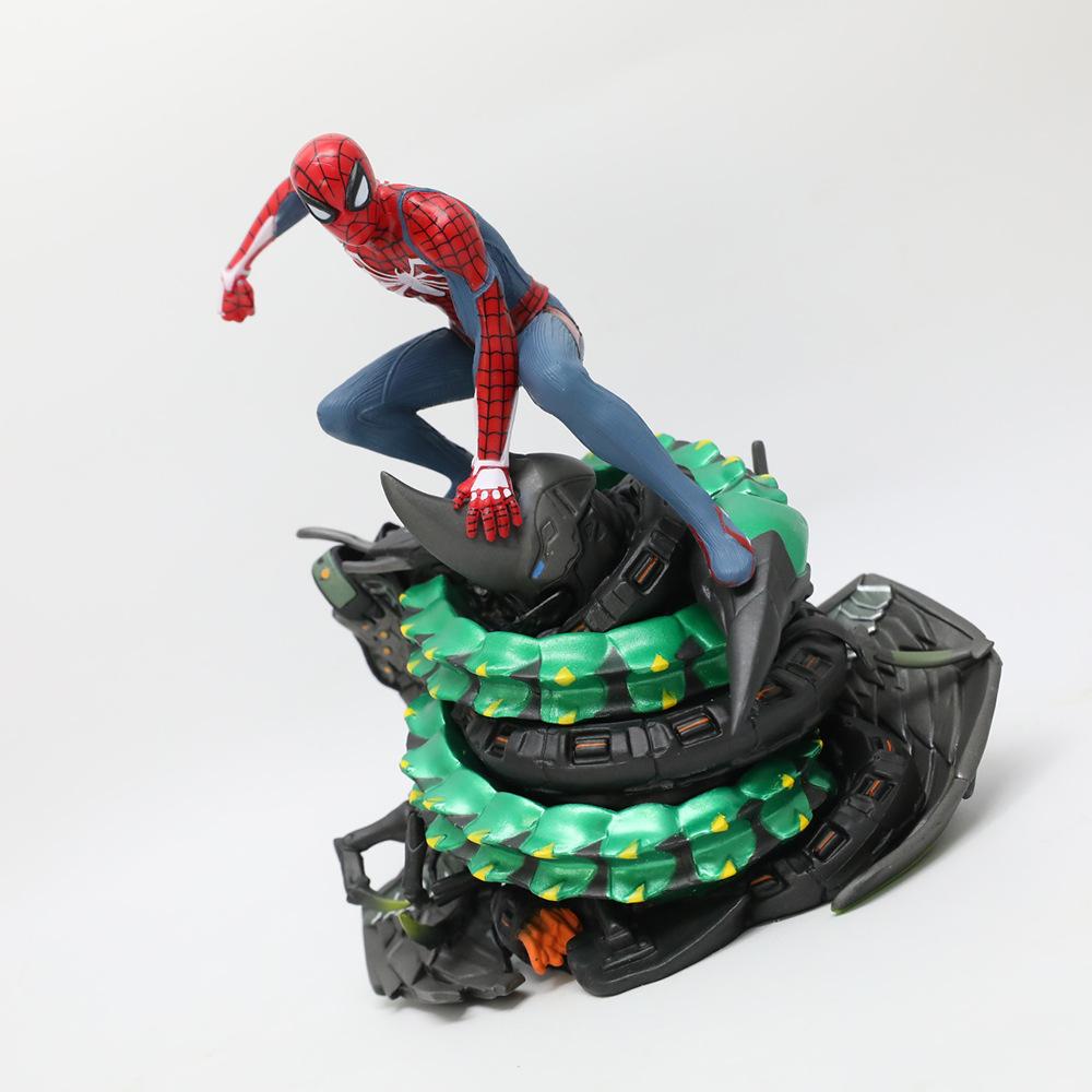 New Avengers Iron League Ps4 Game Statue 18Cm Spider Man Figurine Scene Model Collectible Figurine Boy Fan Gift