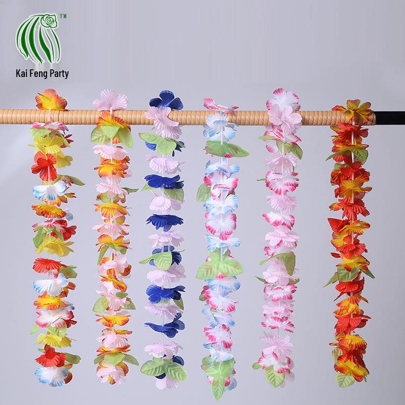 36PCS Hawaiian Lei Necklace Set - Small Size, Perfect for Holiday Events