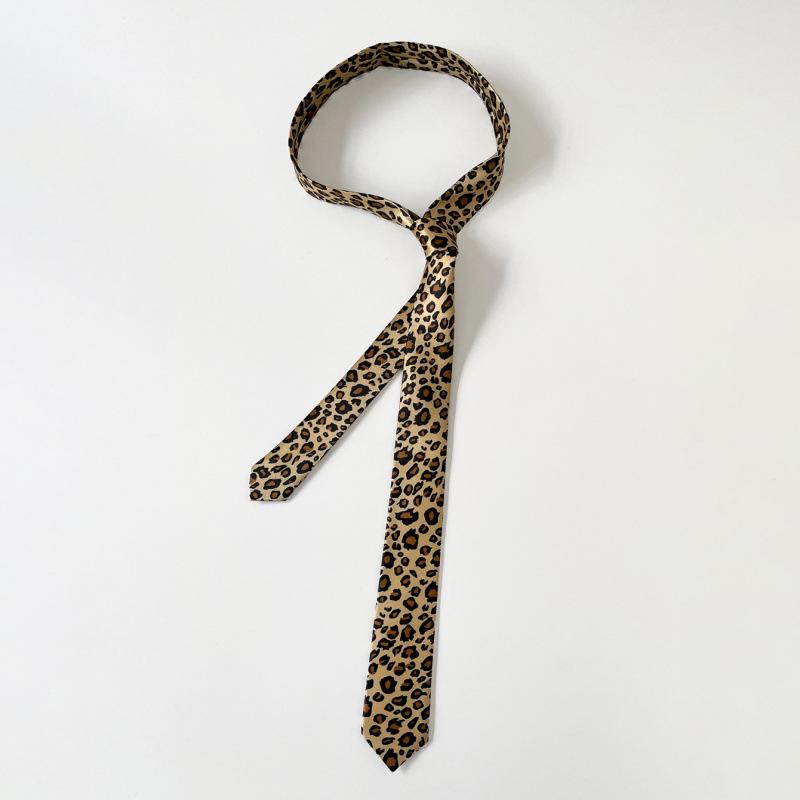 Wholesale Jacquard Hand-tie Long High-end Leopard Print with Retro Casual Niche Tie Neutral