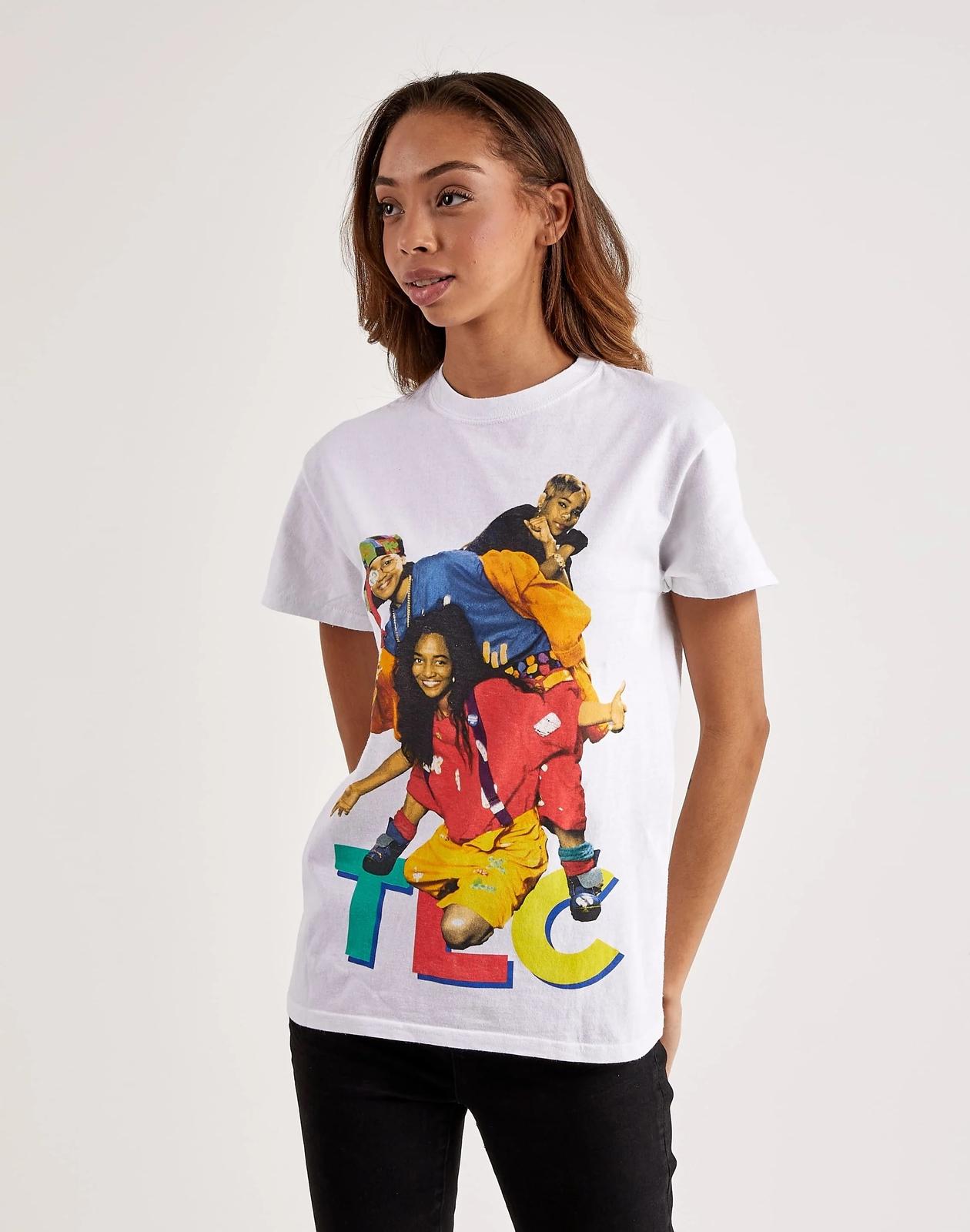 TLC R&B Music Band Unisex Graphic Print White Tee T-shirt By Merch Traffic XXL