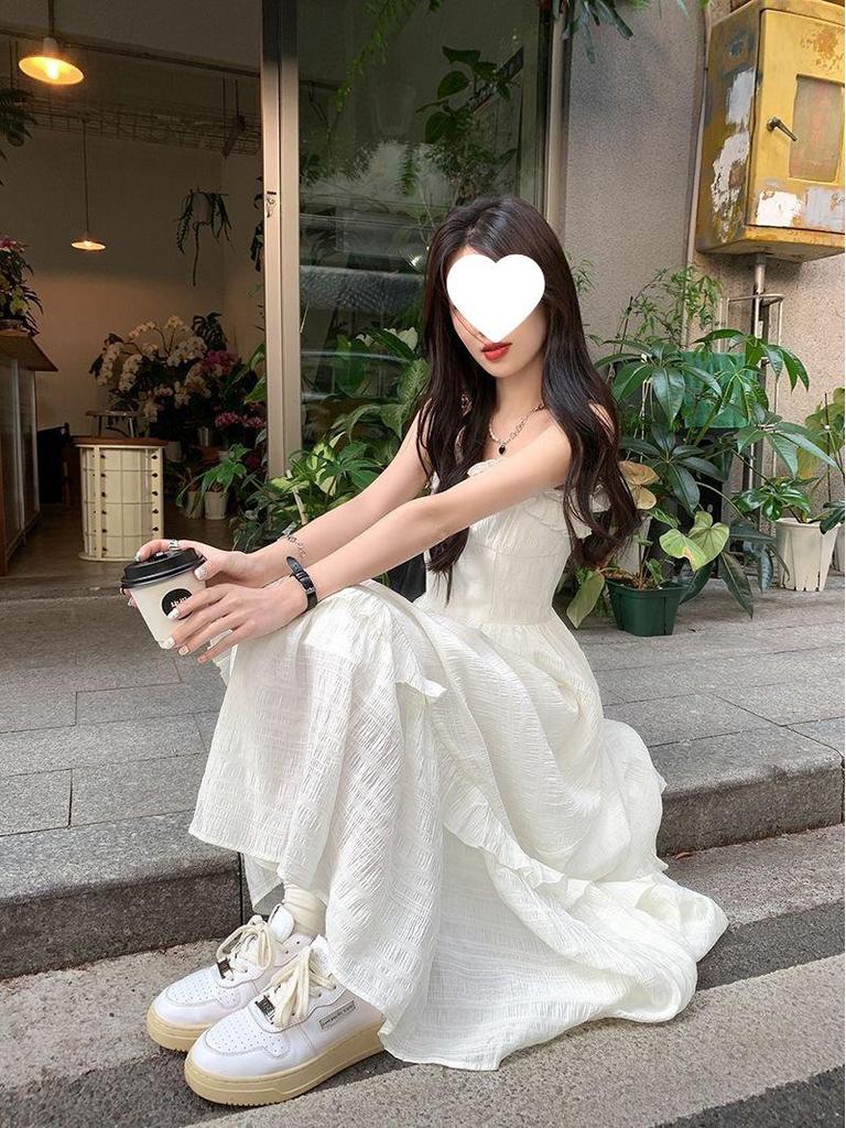 Women's Summer Sweet French Waist-Slimming Sling Dress
