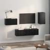 TV Cabinet Set with Drawers Black Oak Look Particleboard