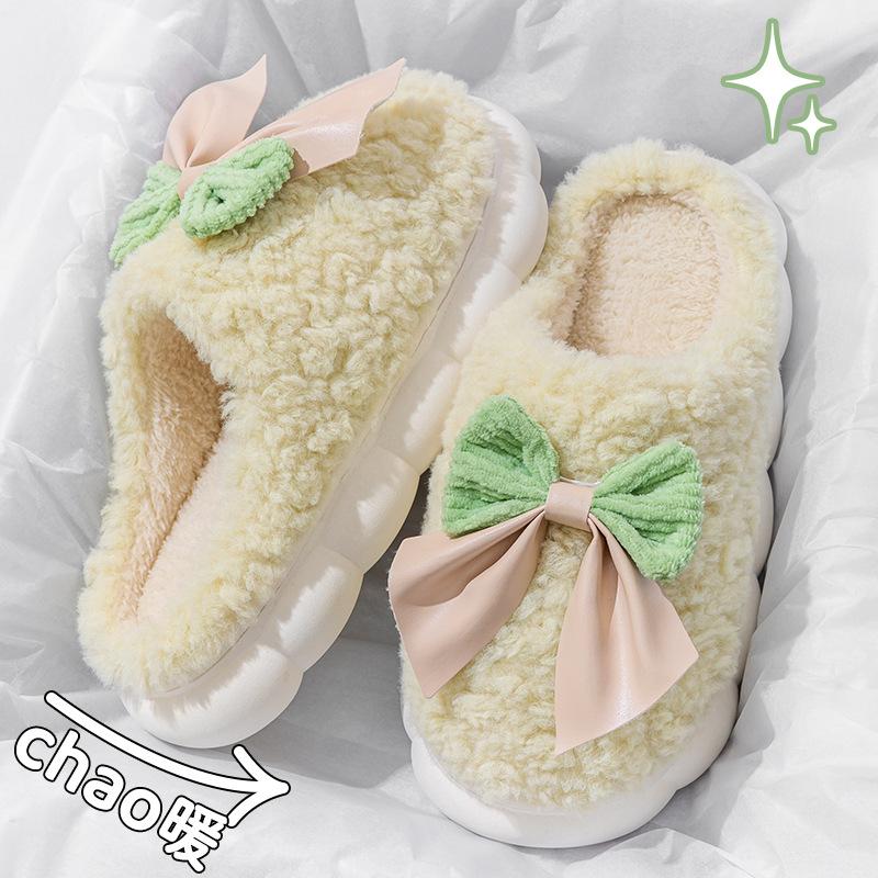 

Autumn and winter new home cotton slippers couple models piled and thickened plush slippers warm, non-slip, non-smelly feet do not cover feet 40-41