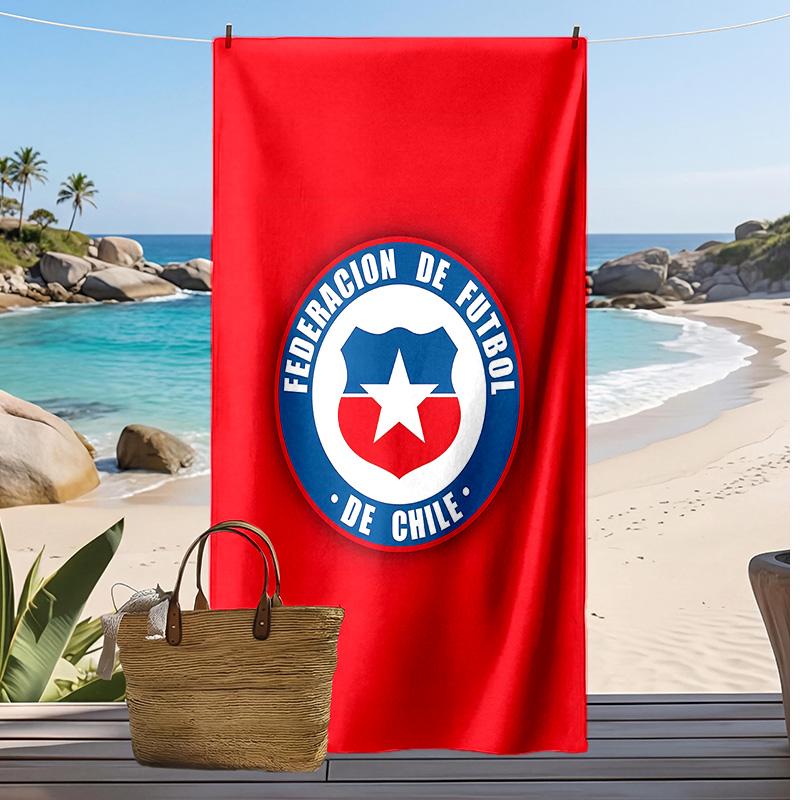 Chile Football Team Printed Beach Towel Quick Dry Soft TowelPortable Large Rectangular Beach Blanket for Travel Swimming Pool
