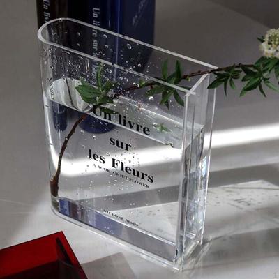Akrilik Kitap Şekilli Çiçek Vazo Masa Centerpieces Çiçek Aranjmanı Benzersiz Dekoratif