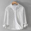 Men's Clothing Striped Long-sleeved Shirt Trend Casual Loose Popular Youth Men's Shirt
