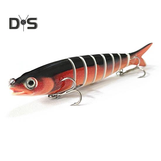 13.5CM/19G Multi-Jointed Fishing Lure with Hooks Slow Sinking 8-Section Swimbait Bionic Hard Artificial Bait Freshwater Saltwater Fishing Accessories