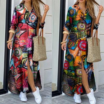 Moda damska Tie Dyed Printed Plus Size Długa spódnica damska Sukienka Sukienki codzienne