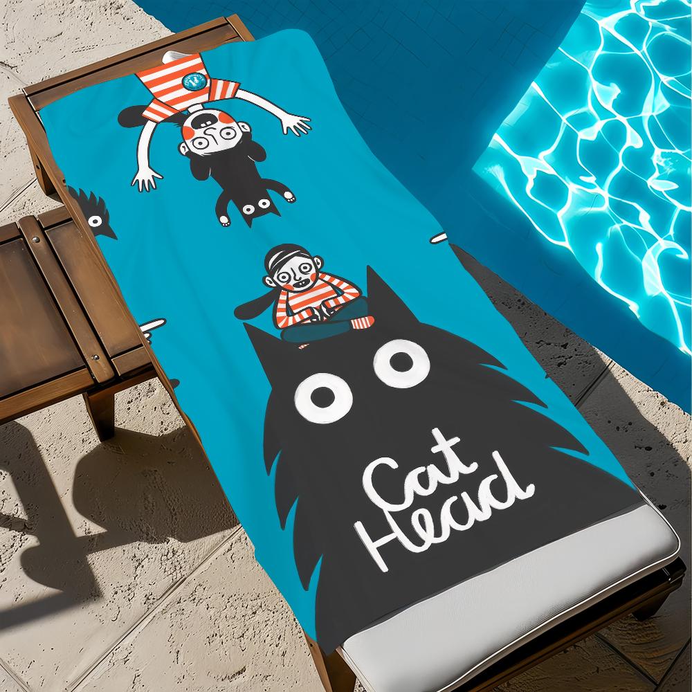 

fahion funny cute cat M-Merle Goll art Towel Beach Quick Dry Soft Pool Towels Gift for Travel Gym Shower Camping sports W40*H60(CM)