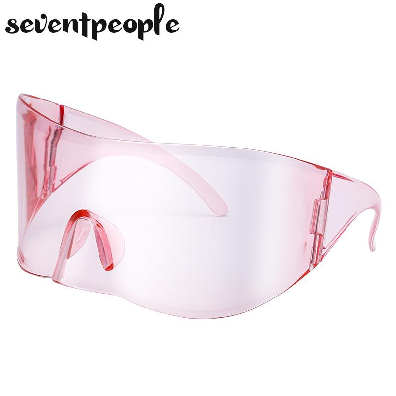 Mask Rectangle Sunglasses Women Men  Luxury Brand Designer Punk Sun Glasses Steampunk Y2k Sunglass Oversized Shield Goggles