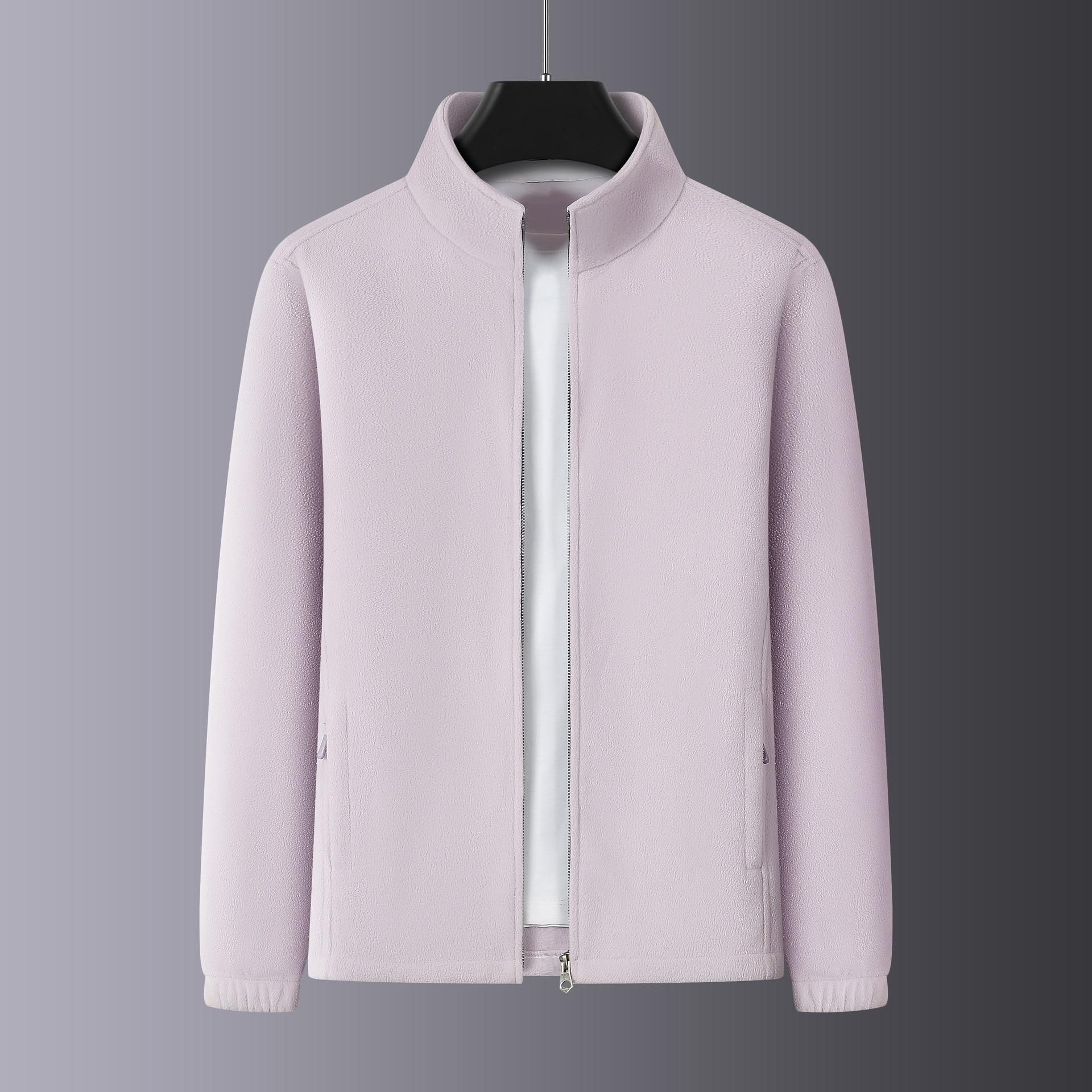 

Осенне-зимняя уличная флисовая куртка для пары, теплая и дышащая флисовая толстовка со стойкой, мужская толстая куртка плюс флис M фиолетовый