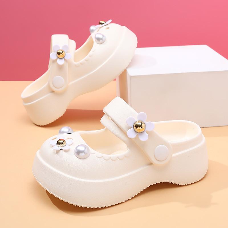 

Cute Girls Trendy Sandals For Summer Beach Lightweight Eva Slip Resistant Footwear In Various Colors 170 белый