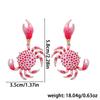 New Design Pink Crab Dangle Earrings Women Cute Enamel Ocean Animal Crab Earrings Beach Vacation Accessory Party Jewelry Gifts