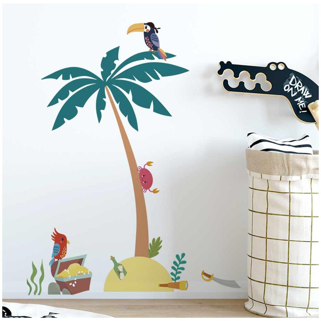 Les Trésors De Lily [A1563] - Mehrfarbiger Stickerbogen 'Die Pirateninsel' - 50x70 cm