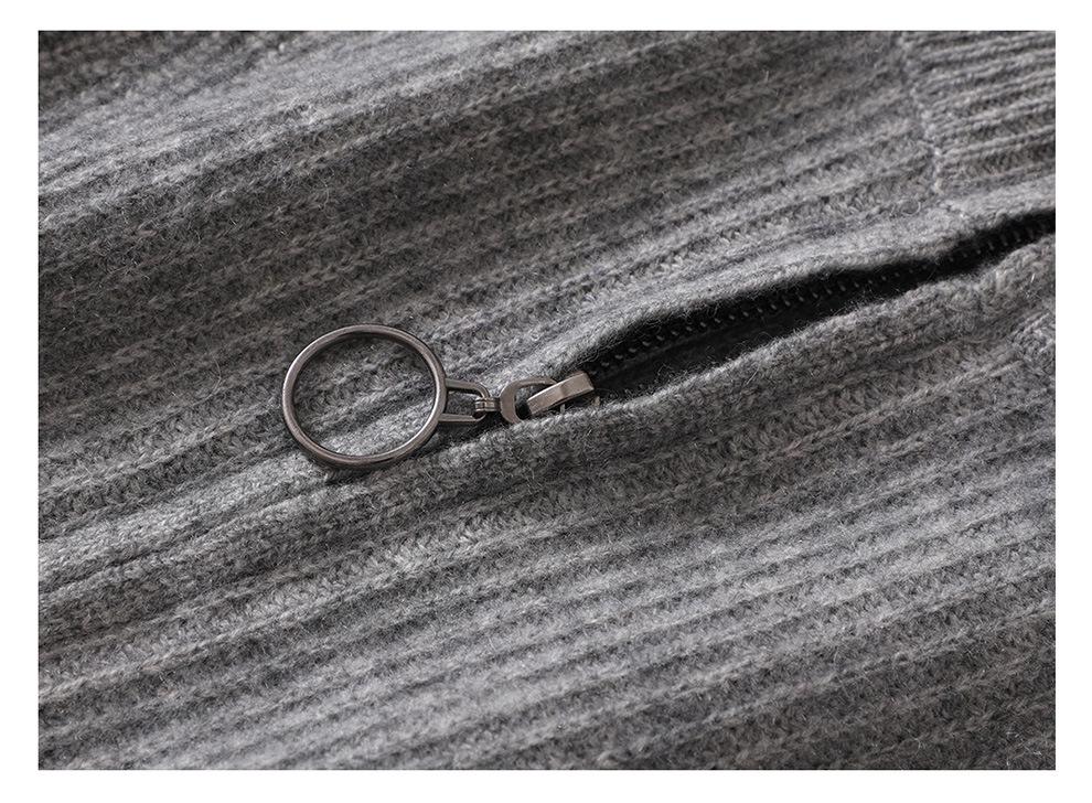 Lekasha Gray Cashmere Stand-Up Collar Sweater - Versatile Inner & Outer Layer for Autumn/Winter Girls' Fashion.