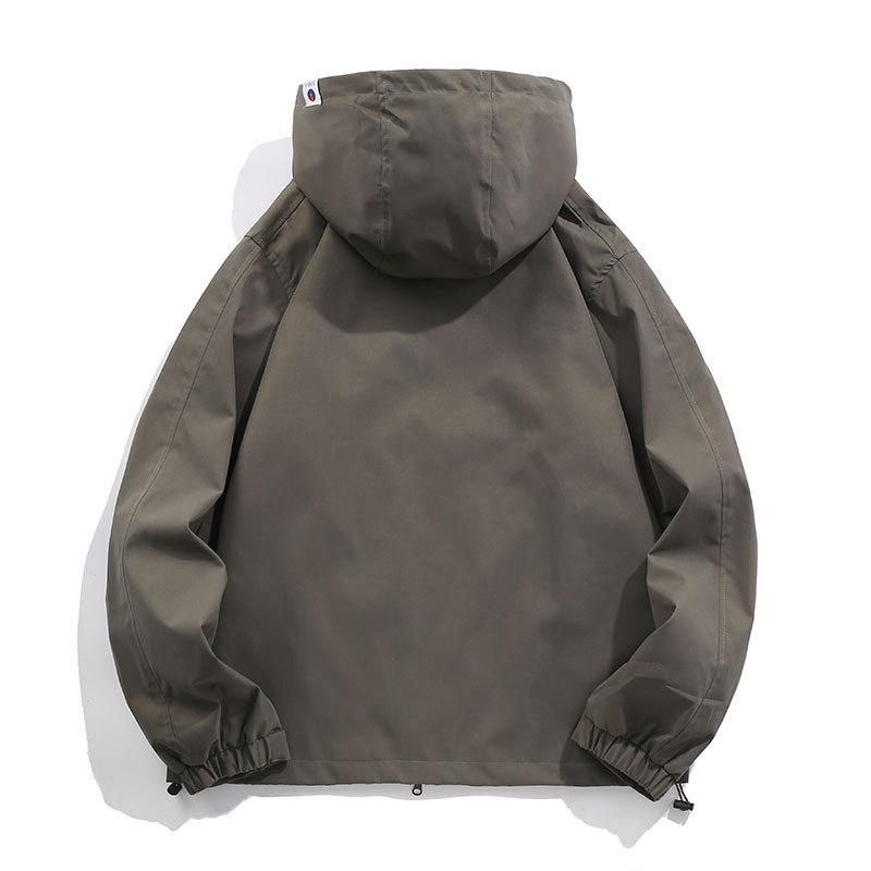 Autumn and Winter Outdoor Jacket Cotton-padded Jacket Double Zipper Japanese Men's Loose Hooded Waterproof Mountaineering Jacket Jacket Men's Jacket