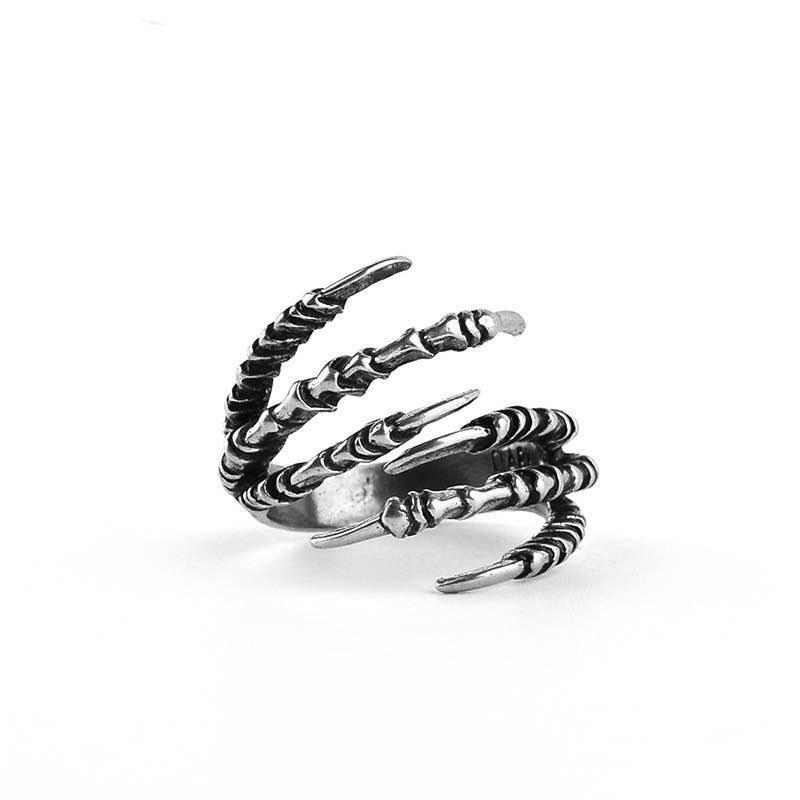 10pcs Punk Rings Dragon Claws Silver Color Fashion Jewelry