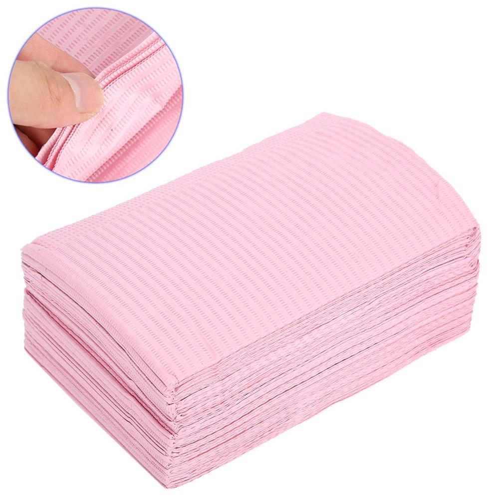125PCS Portable Nail Paper Table Mats Disposable Pink Beauty Apron Manicure Mat  Beauty Salon