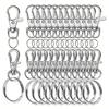 60 Pieces Metal Swivels Lobster Claw Clasp Hook With Flat Key Rings for Keychain Jewelry Making Accessories