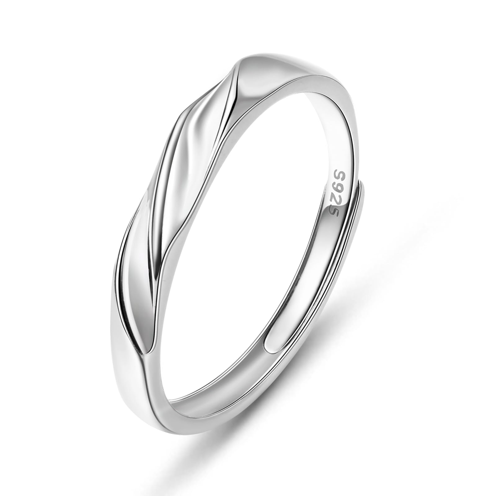 

Ring for Men of Twist Ring Silver Sterling Silver Jewelry White Day Return Gift for Gift Wrapping Included [FANCIME] [Heartbeat Love] Boyfriend,