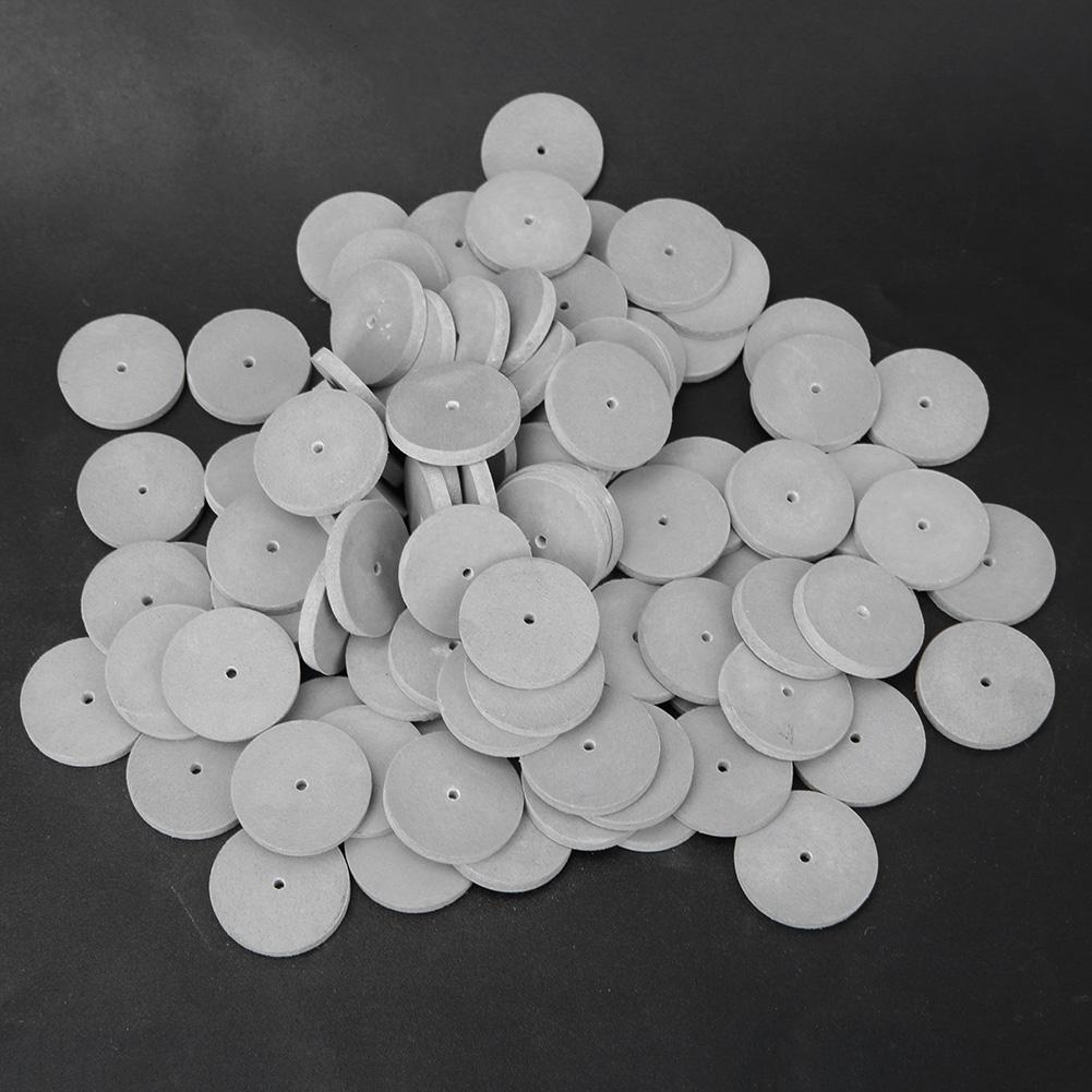 100pcs Dental Laboratory Burs Abrasive Grinding Polishing Rubber Wheel Tool (Grey Fine)