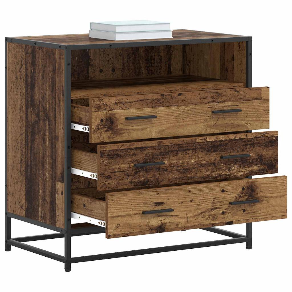 Drawer Cabinet 3 Drawer Reclaimed Wood 70 x 41 x 70 cm