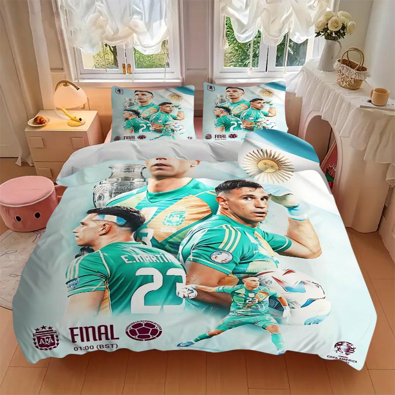 3Pcs Argentina'S Copa America Final Bedding Sets For All Sizes New 3D Printed Bed Cover Comforter Duvet Cover Pillowcase Bedroom Decoration