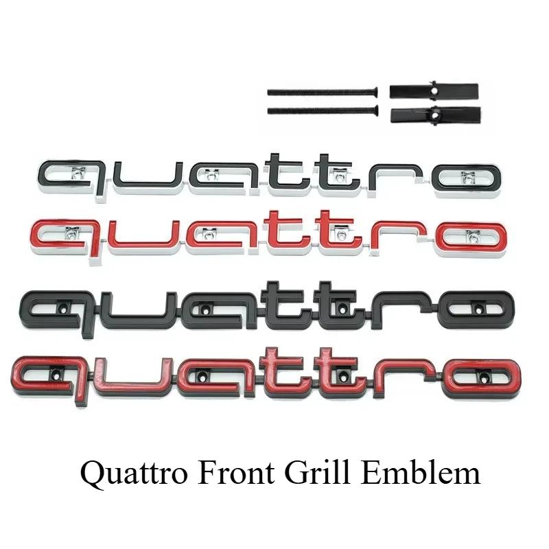 1 stk Quattro Emblemer 3D ABS Bil Frontgrill Emblemer For Audi A3 A4 A5 A6 A6L A7 A8 Q3 Q5 Q7 S3 S4 S5 RS3 RS4 RS6 Merke Tilbehør