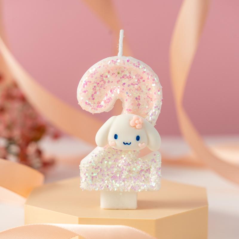 Creative Cute Cartoon Rabbit Number Birthday Candle Cake Decoration Party Dessert