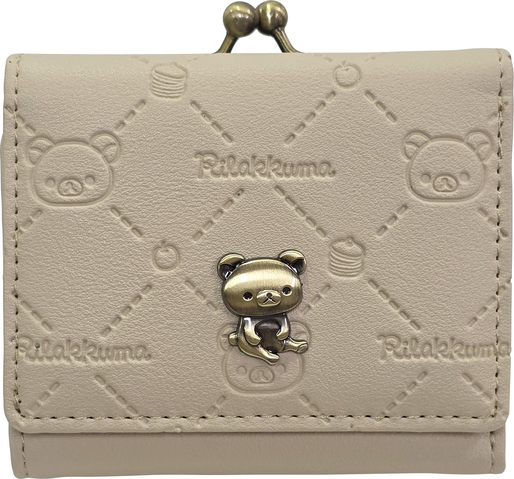 Sun Art Кошелек-мини с застежкой, серия Rilakkuma Grid Embossed, Бежевый, RK-708