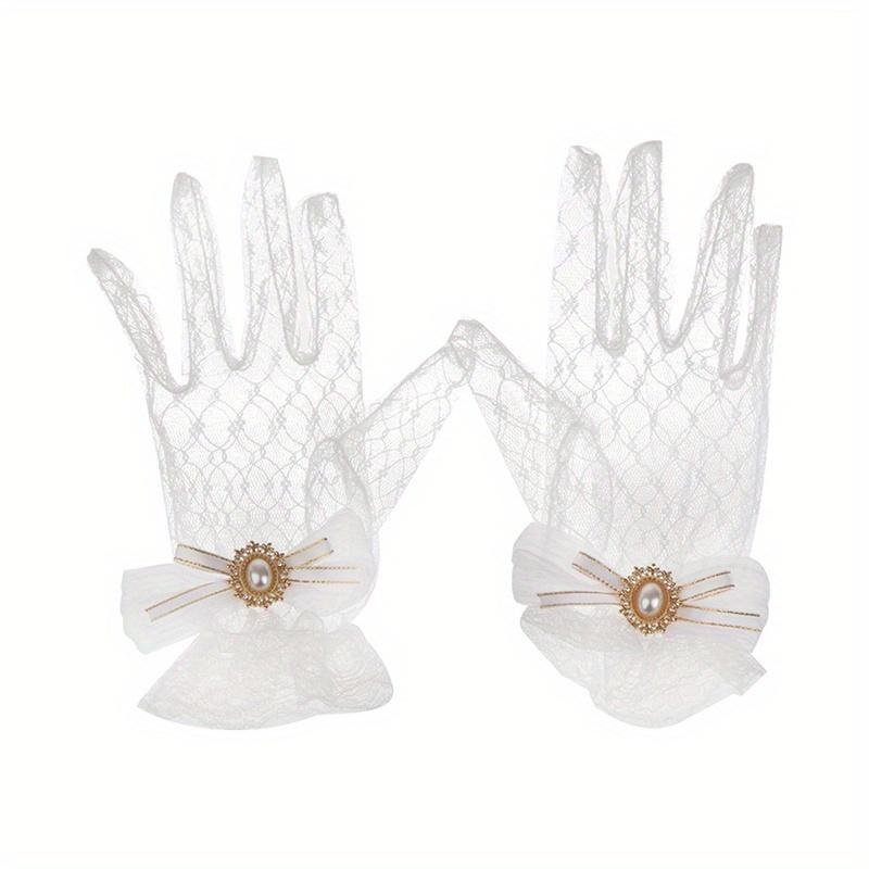 

Лолита сетчатые банты цветы кружевные перчатки черно-белые кружевные перчатки Лолита кружевные рукава косплей украшения