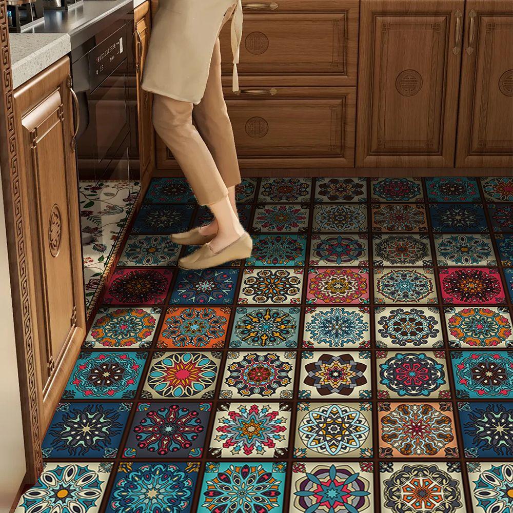 Kitchen Floor Mat Vinyl Carpet Pvc Leather Mats Waterproof Oil-proof Large Rug Home Decoration Non-slip