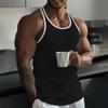 Men's Summer Vertical Stripe Colorblock Wide Shoulder Vest Men's Casual Sports Vest