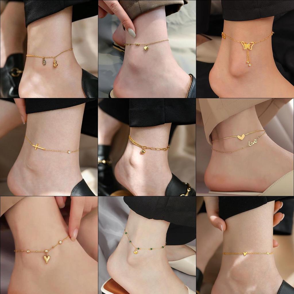 2025 Women's Titanium Steel Anklet – Light Luxury, 18K Gold-Plated, Fade-Resistant