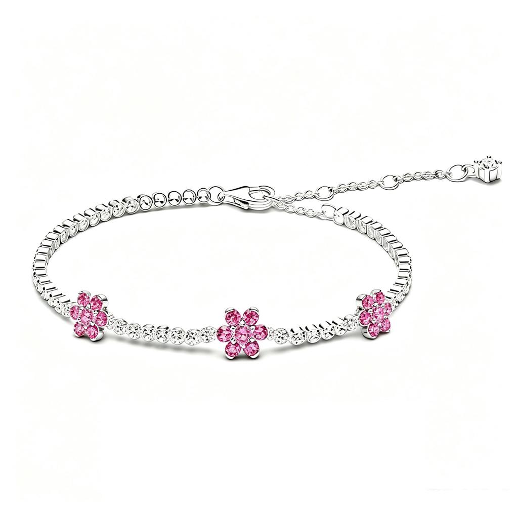Neues 925er Silberfarbenes Seil-Kastenketten-Armband geeignet für Damen Sommer Charm-Anhänger DIY Modeschmuck