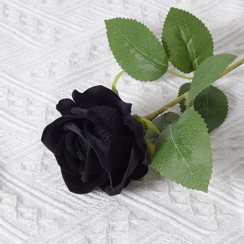 Rosa Artificiale, Singola Rosa di Velluto, Bouquet Finto, Decorazione per la Casa, Composizione Floreale da Tavola, Decorazione con Fiori Secchi