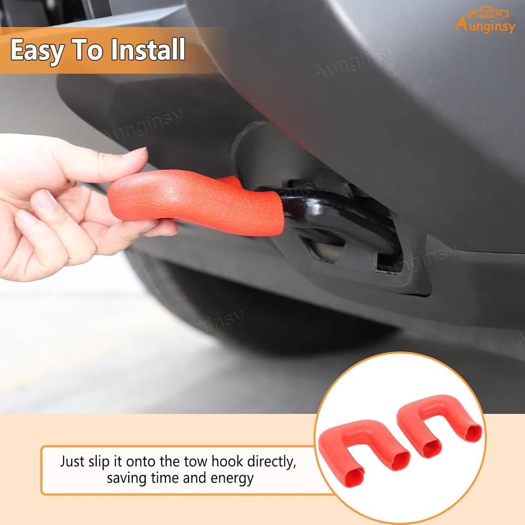 Aunginsy Front Bumper Tow Hook Covers Compatible with Nissan Frontier 2022-2025 Pickup Front Bumper Tow Trailer Hitch Receiver Cover Towing Hitch