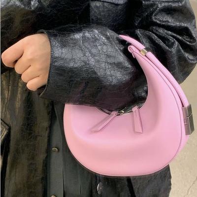 Vintage Women's Shoulder Bag Simple Solid Color Plutonium Leather Lady Designer Underarm  Bag