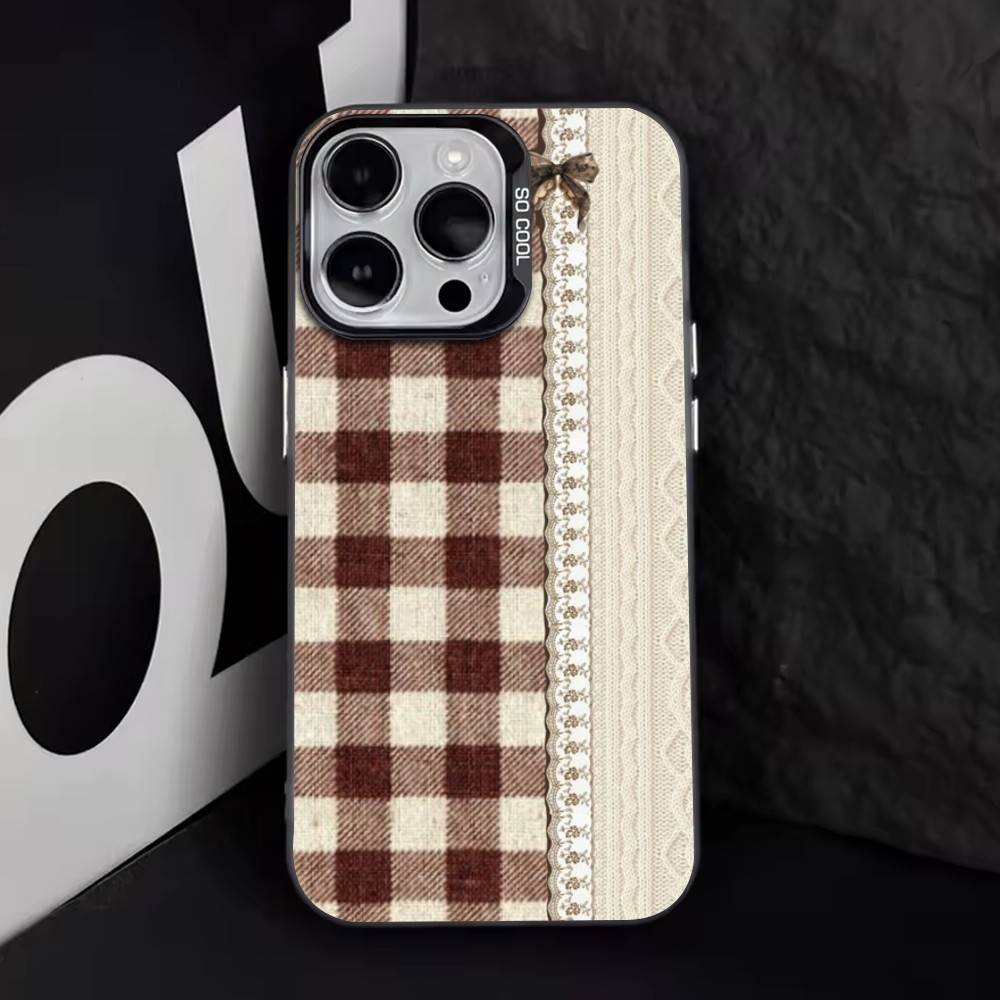 Style grille d'assemblage   Coque de téléphone pour iPhone 17,16,15,14,13,12,11 Plus,Pro Max,XS,Argent Coloré Plaqué Intérieur