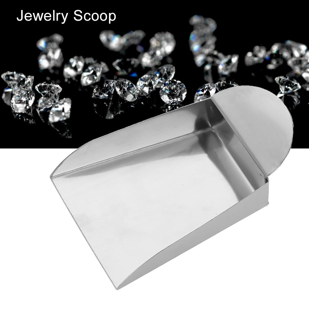 Jewelry Shovel for Pearls Gemstones Diamond Beads Scoop Steel Tools With Plate Handle