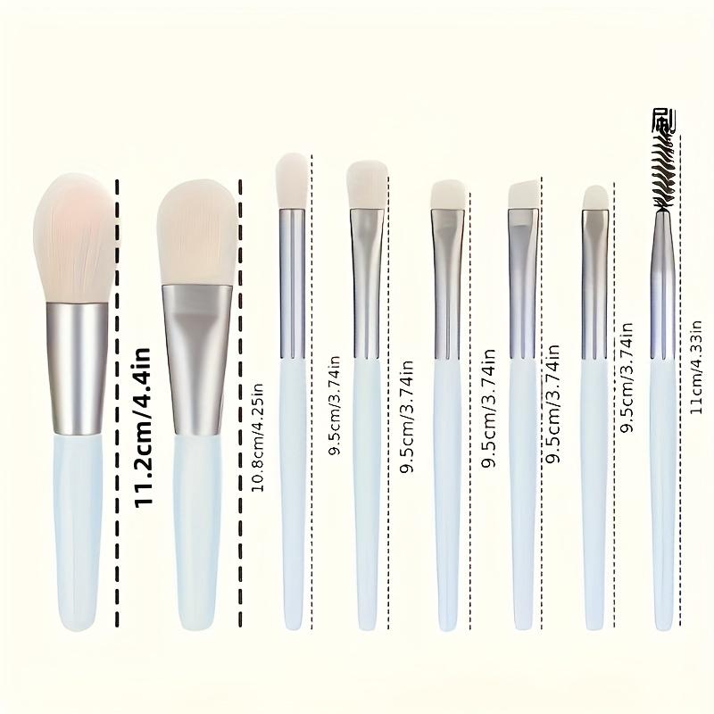 8 Piece Portable Makeup Brush Set with Soft Bristles Nylon Cosmetic Tools for Flawless Application Travel Friendly Beauty Essentials