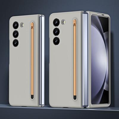 Pro Samsung Galaxy Z Fold 5 4 3 Pouzdro Matné pokožce příjemné barevné s temperovanou fólií a dotykovým perem Skládací pevný kryt odolný proti nárazům