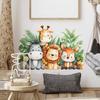 Wall Stickers Cartoon Animals Green Plants for Kids Room Bedroom Living Room Home Decor