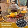 Runder Edelstahl-Grillrost Hitzebeständiger Grillrost Outdoor Camping Grill Teekochzubehör