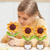Handmade Crochet Sunflower Potted Ornament, Hand-knit  Decoration