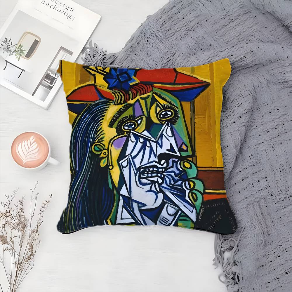 Legendarna Sztuka Artysta P-Pablo Picasso-MT Poszewka z Nadrukiem Poszewka na Poduszkę Pokrycie na Poduszkę na Sofę do Salonu Dekoracja Pokoju w Sypialni